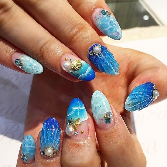 màu nail đẹp đi biển