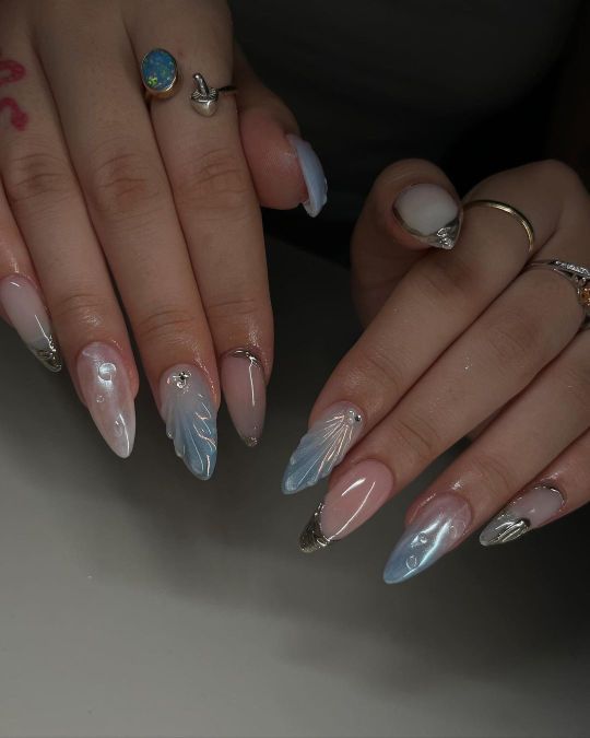 mẫu nail đi biển