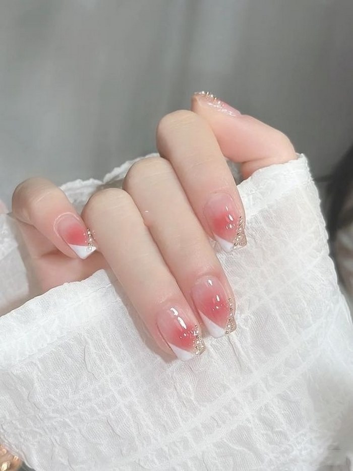 mẫu nail thạch hồng đẹp