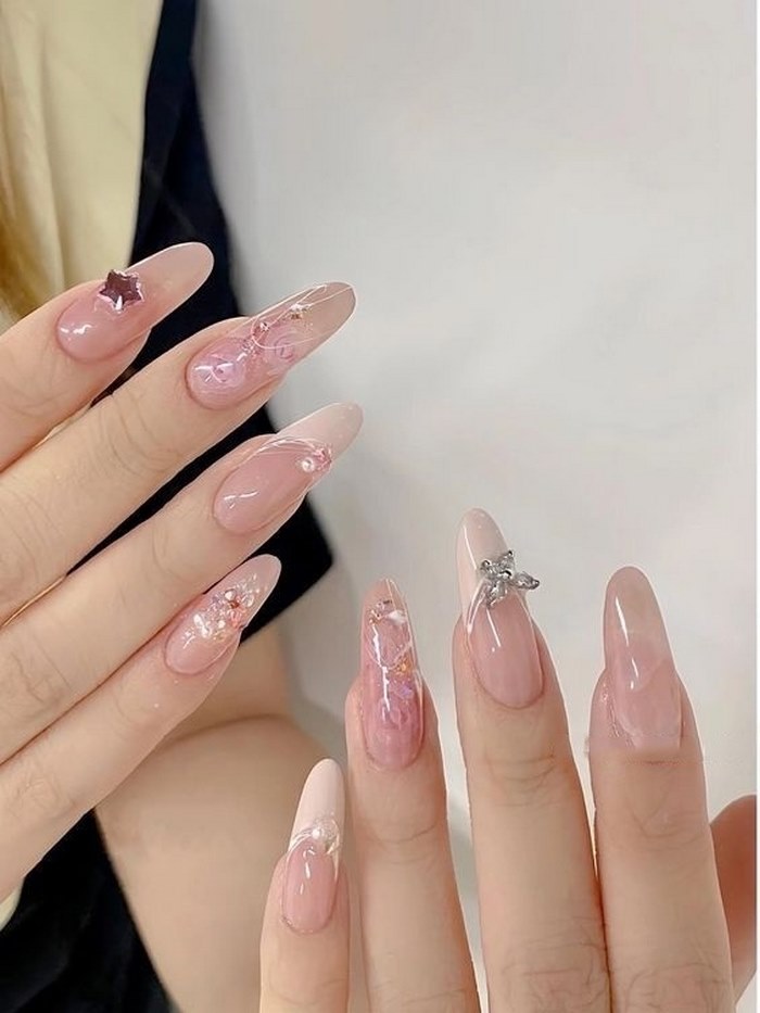 nail đẹp hồng thạch