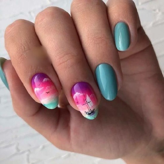 nail đi biển đơn giản