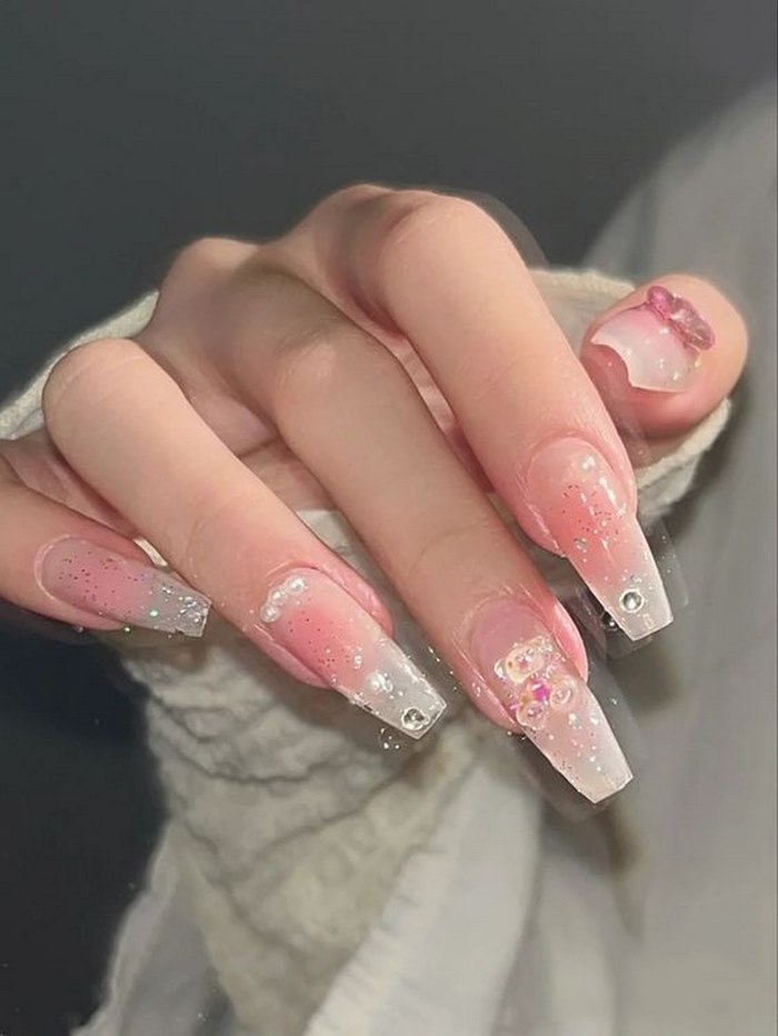 nail hồng thạch đẹp