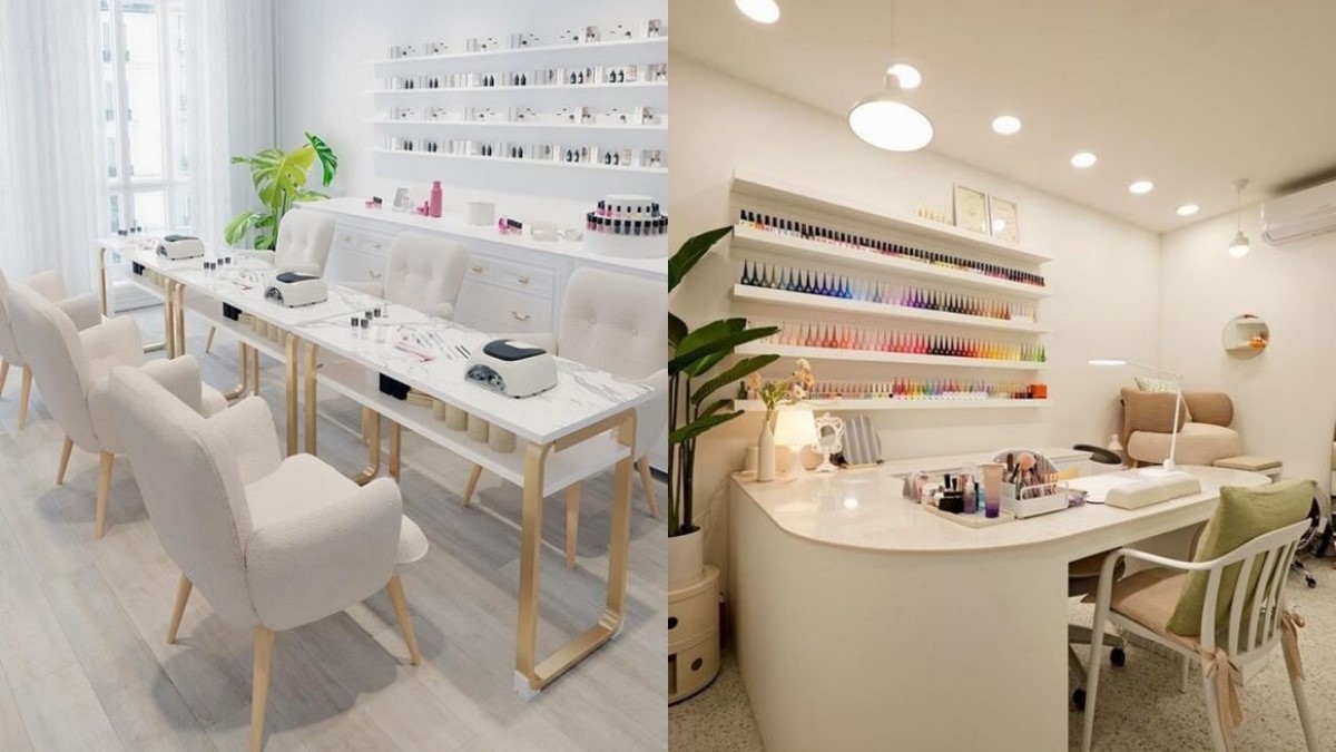 Thiết kế tiệm nail nhỏ đẹp với nội thất và trang trí đơn giản