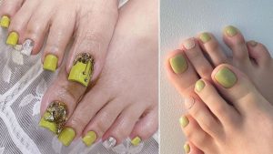 Tư vấn mẫu nail chân màu xanh xinh đẹp, phù hợp với chị em