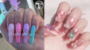 Sưu tầm những mẫu nail charm đính gấu đẹp, cute cho bạn gái