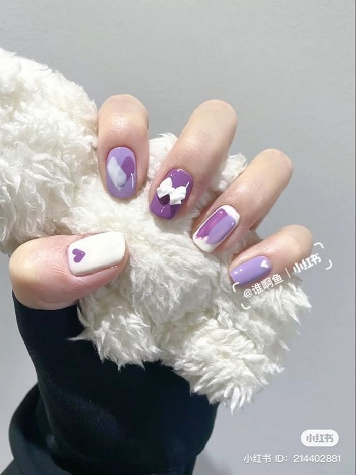 mẫu nail màu tím đẹp nhất