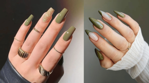 Gợi ý 60+ mẫu nail màu xanh rêu trendy 2024