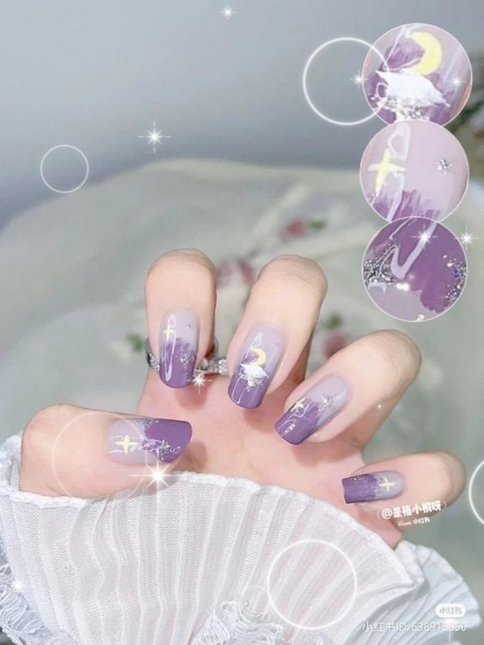 mẫu nail tím đẹp nhất