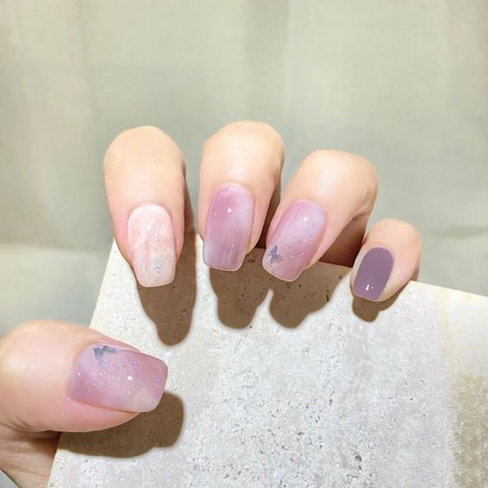 mẫu nail tím đẹp