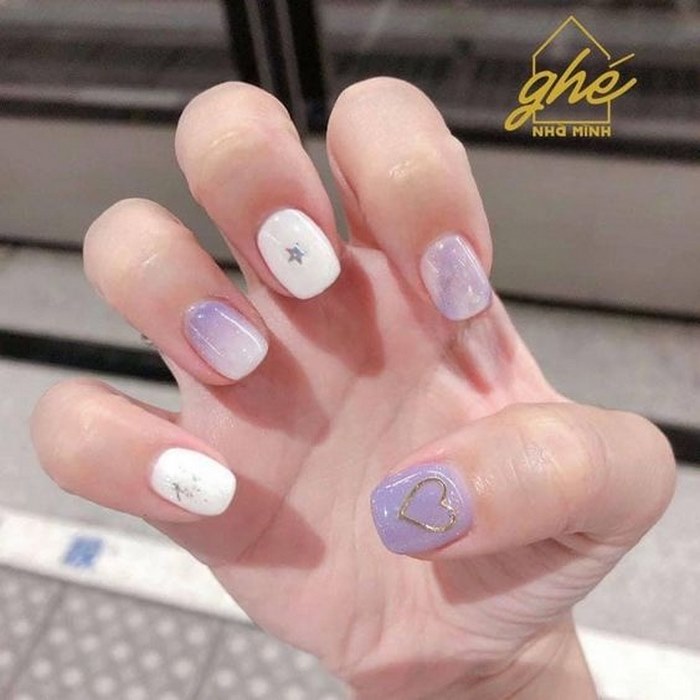 mẫu nail tím hot