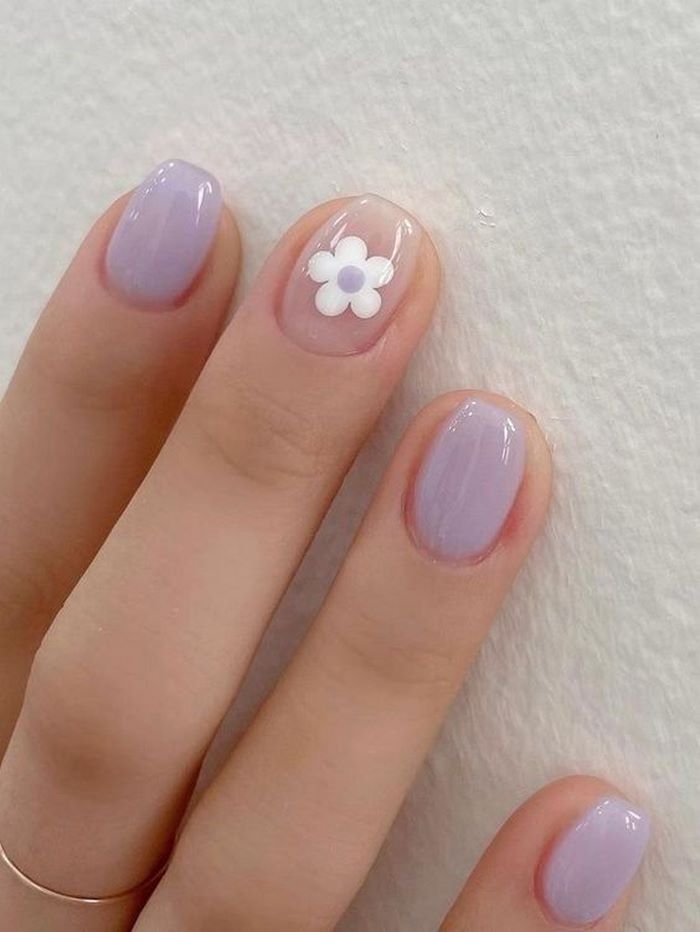 mẫu nail tím pastel đẹp