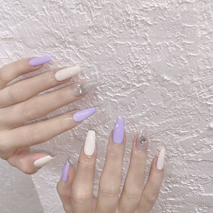 mẫu nail tím