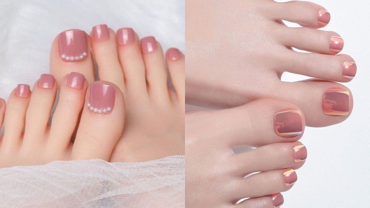 Kiểu sơn móng chân màu cà phê sữa | Swag nails, Manicure, Pedicure nail art