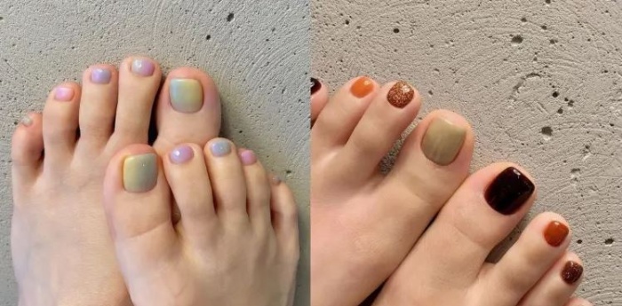 Móng chân mỗi ngón một màu