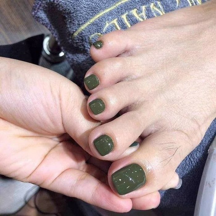 móng chân nails xanh đơn giản đẹp