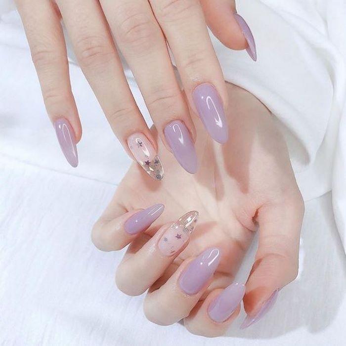 nail màu tím sữa