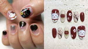 Bộ sưu tập mẫu nail mèo thần tài rực rõ nhiều may mắn