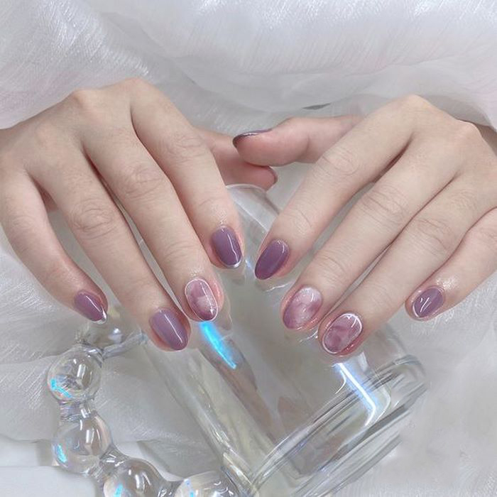 nail tím đẹp