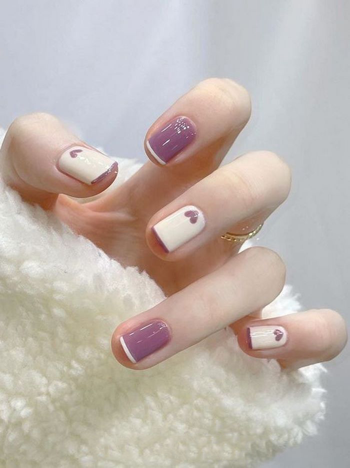 nail tím pastel đẹp