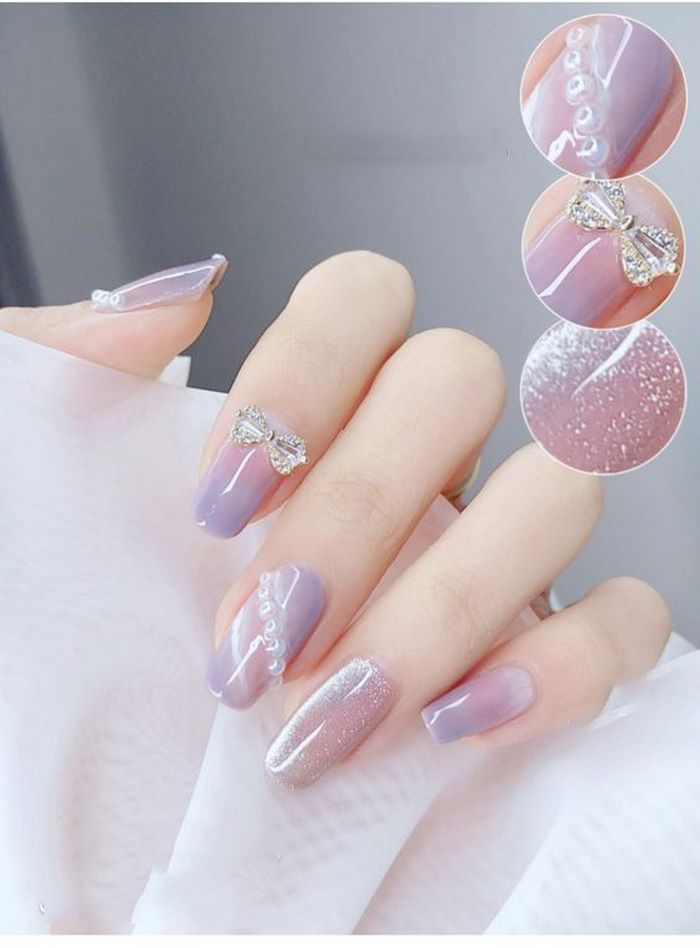 nail tím pastel nhạt