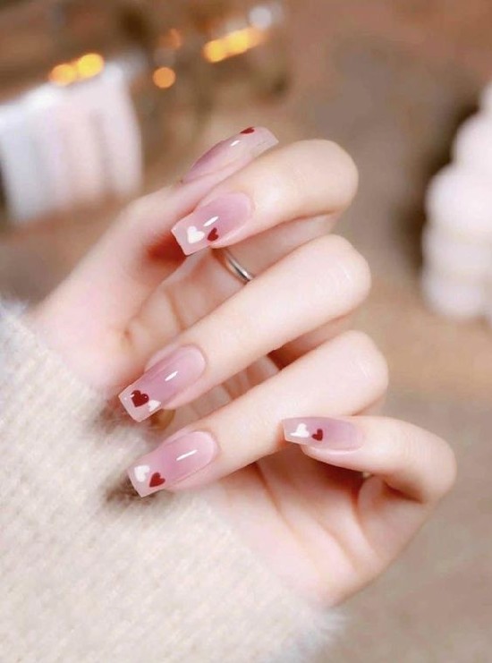 nail xinh màu hồng