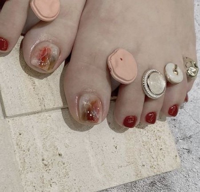 nails chân cho người lớn tuổi đẹp đơn giản