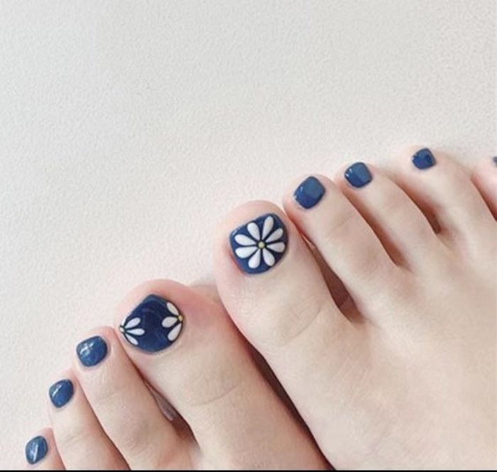 nails chân xanh đơn giản