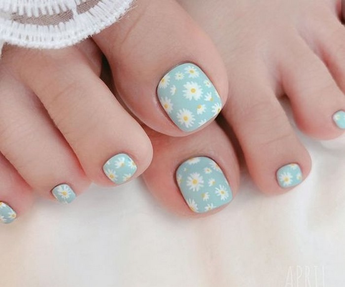 nails chân xanh đơn giản