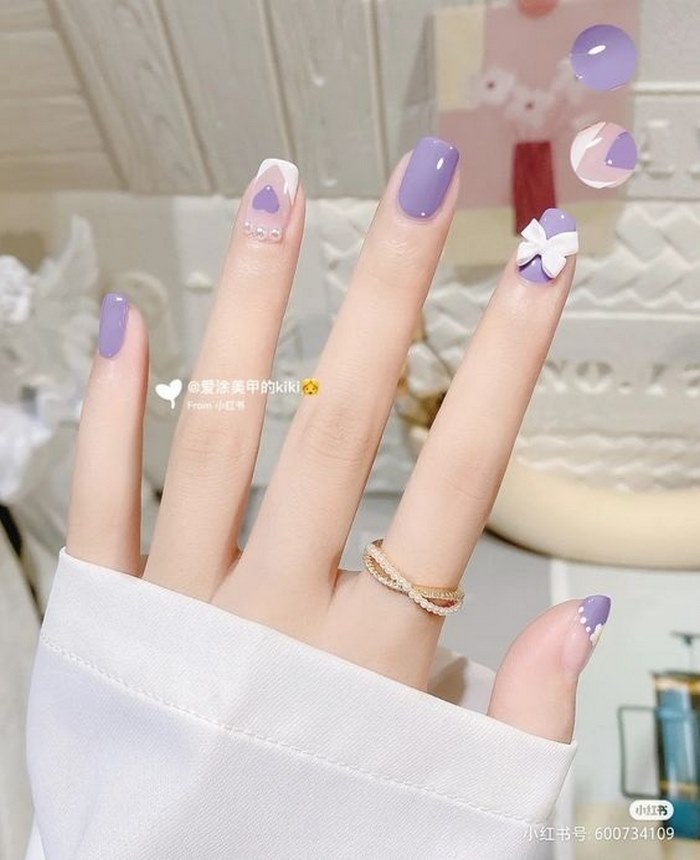 sơn nail màu tím nhạt hot