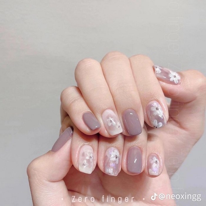 sơn nail tím nhạt đẹp nhất