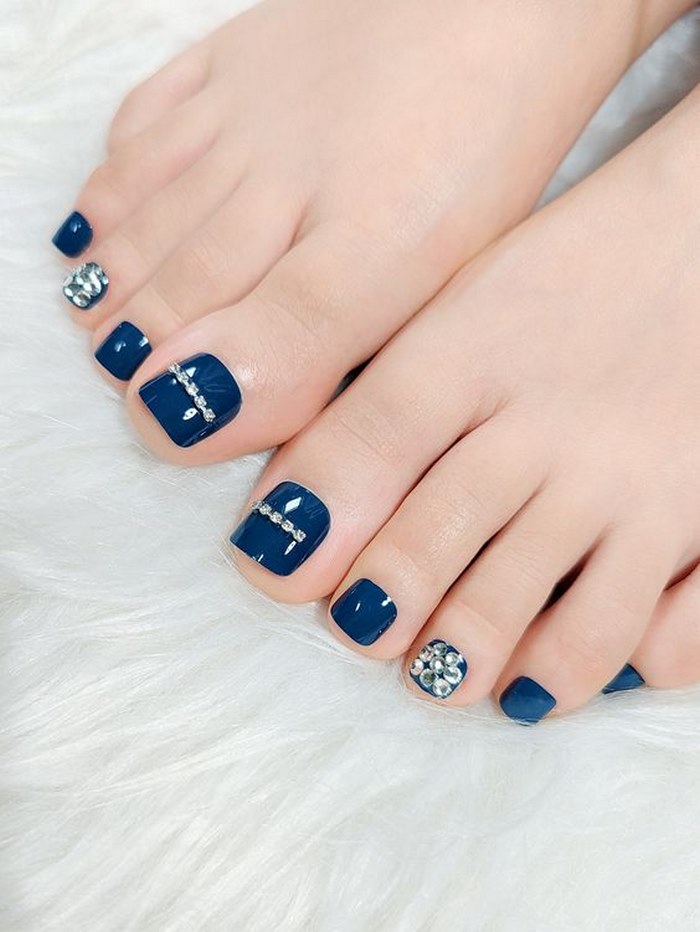 sơn nails chân xanh