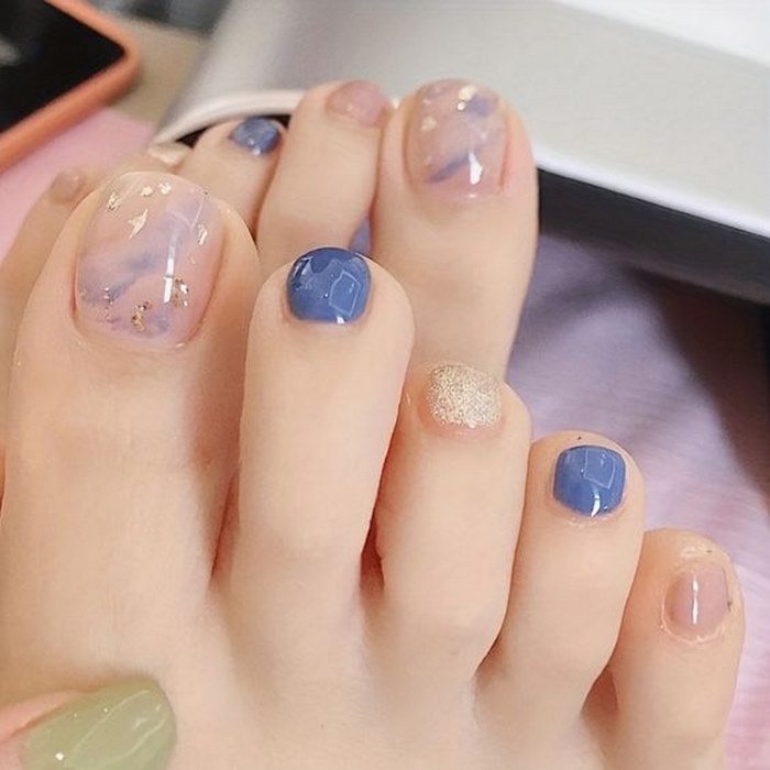 vẽ nails chân ẩn xà cừ đẹp đơn giản