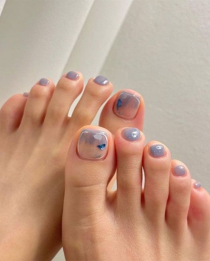 vẽ nails chân ẩn xà cừ đơn giản xinh