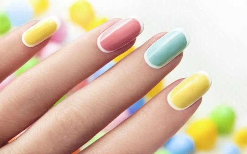 Mẫu nail mầu pastel đơn giản