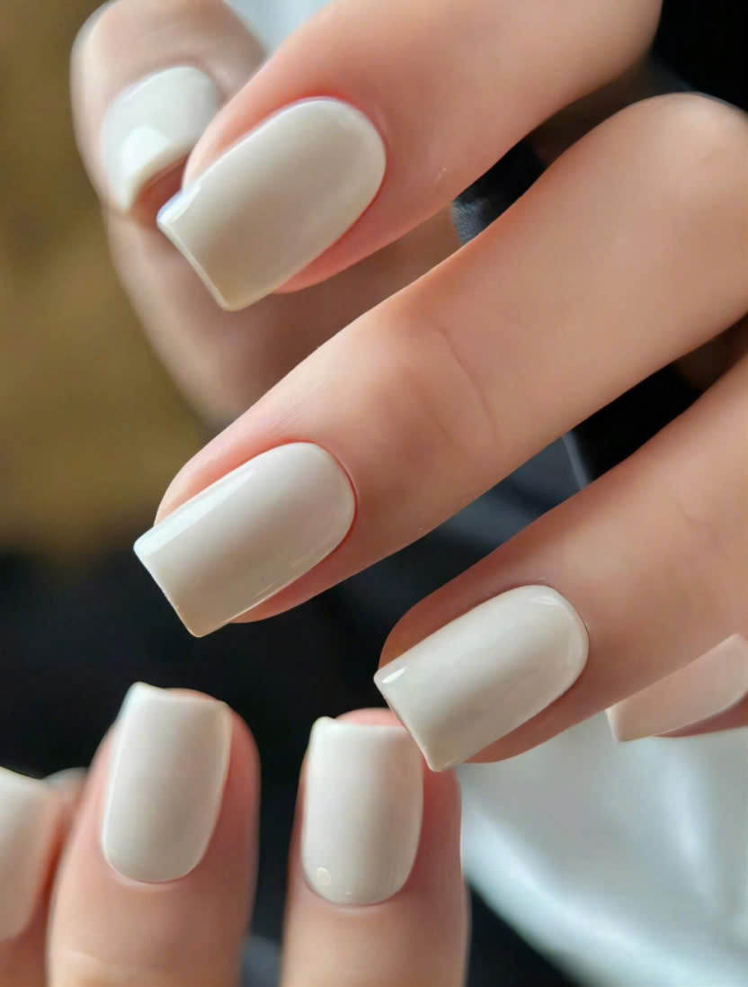 Mẫu nail trắng trơn