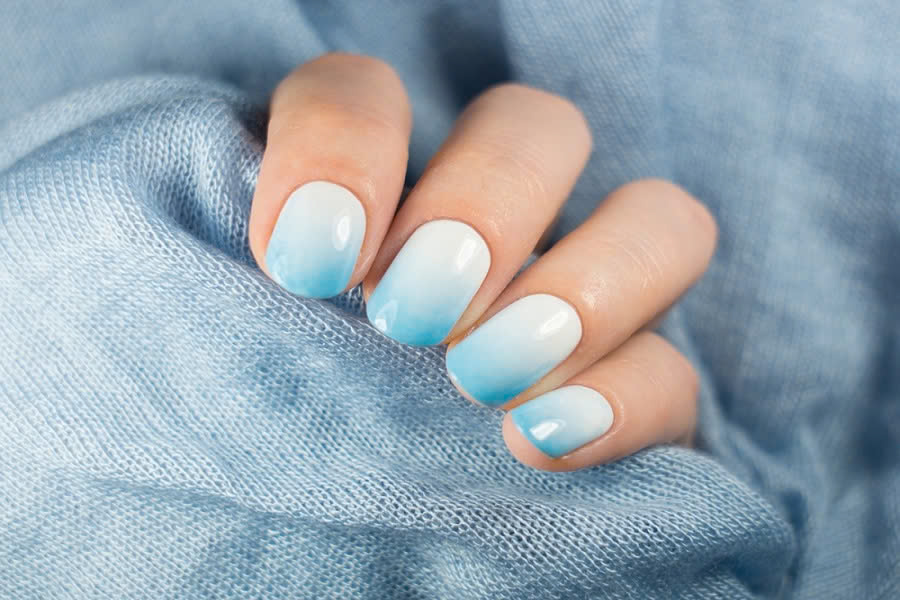 Mẫu ombre trắng xanh