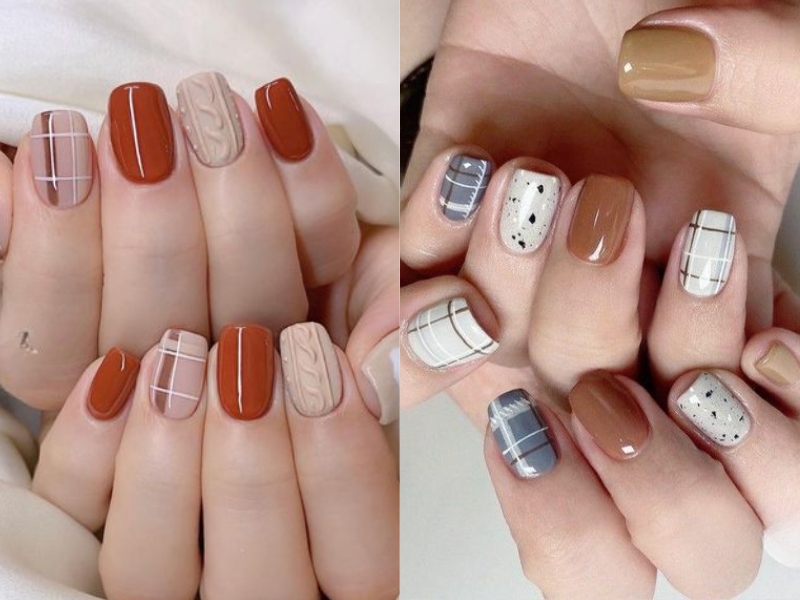 Nail họa tiết kẻ sọc