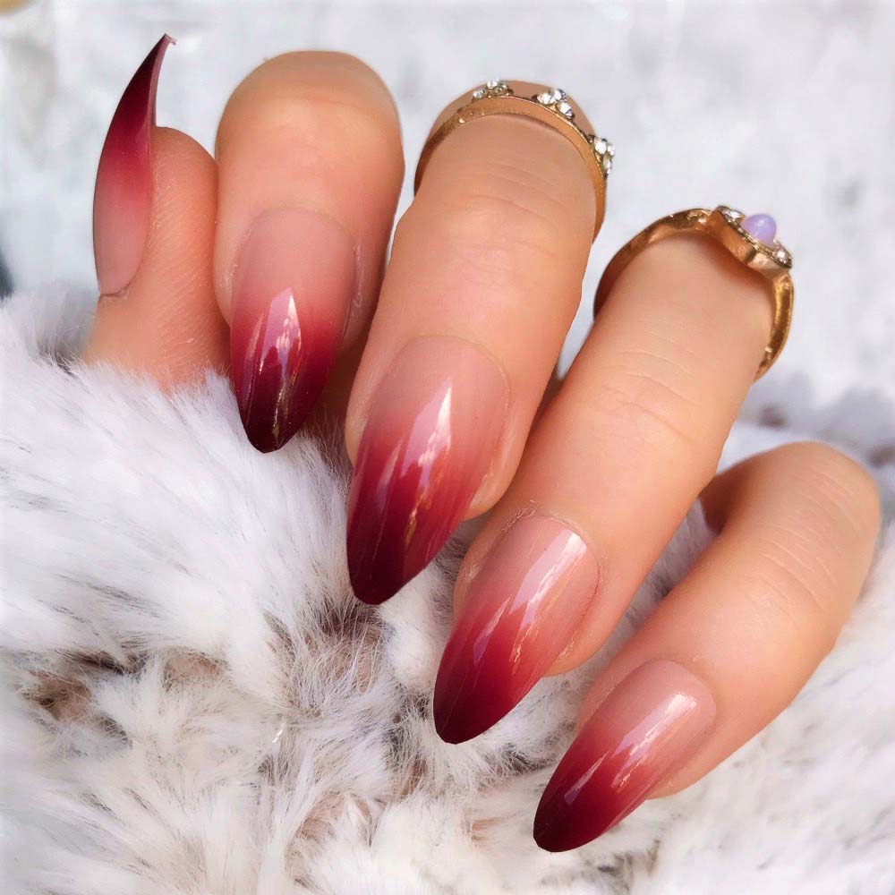 Nail đỏ ombre