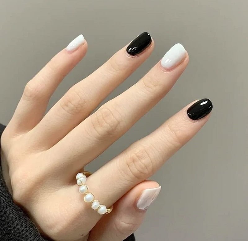 Nail phối màu tương phản - mẫu nail đẹp tôn da