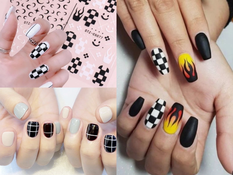 15+ mẫu nail caro đẹp độc đáo hot trend 2025