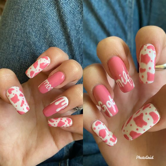 Nail bò sữa hồng pastel