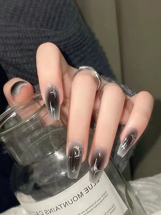 Nail ombre họa tiết