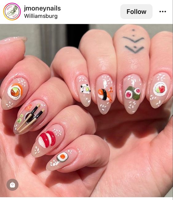 Mẫu nail sushi