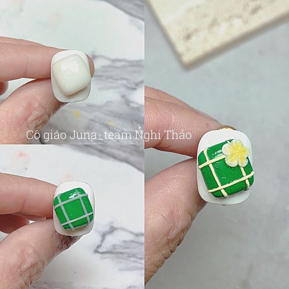 Mẫu nail 3D hình bắng chưng