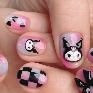 Tổng hợp những mẫu nail Kuromi cực xinh cực yêu cho nàng