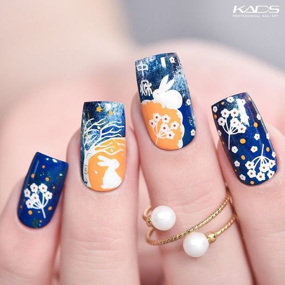 Nail họa tiết thỏ